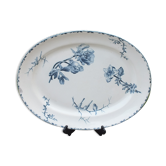 Plat en Terre de Fer décor Printemps, oiseaux - 38x47 cms