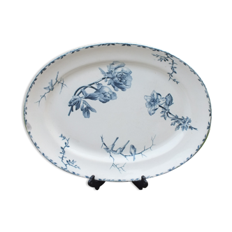 Dish in Terre de Fer decoration Spring, birds - 38x47 cms