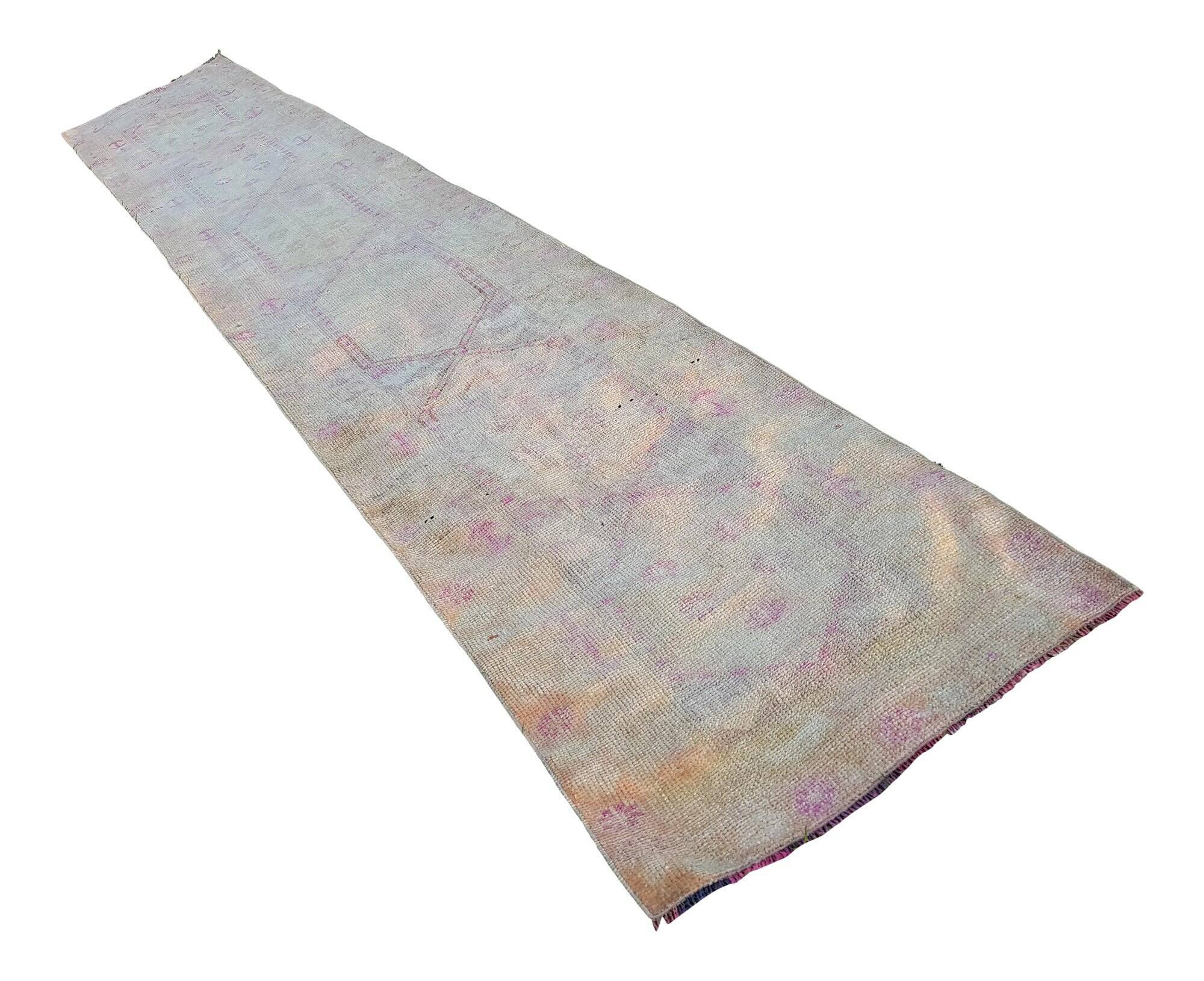 Vintage Turkish hallway rug 84x470 cm