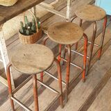 Lot de 3 tabourets d'atelier