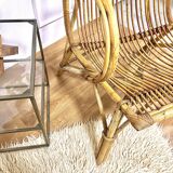 Paire fauteuils en rotin vintage