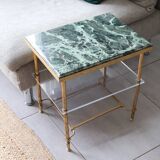 Table d'appoint en marbre vert vintage