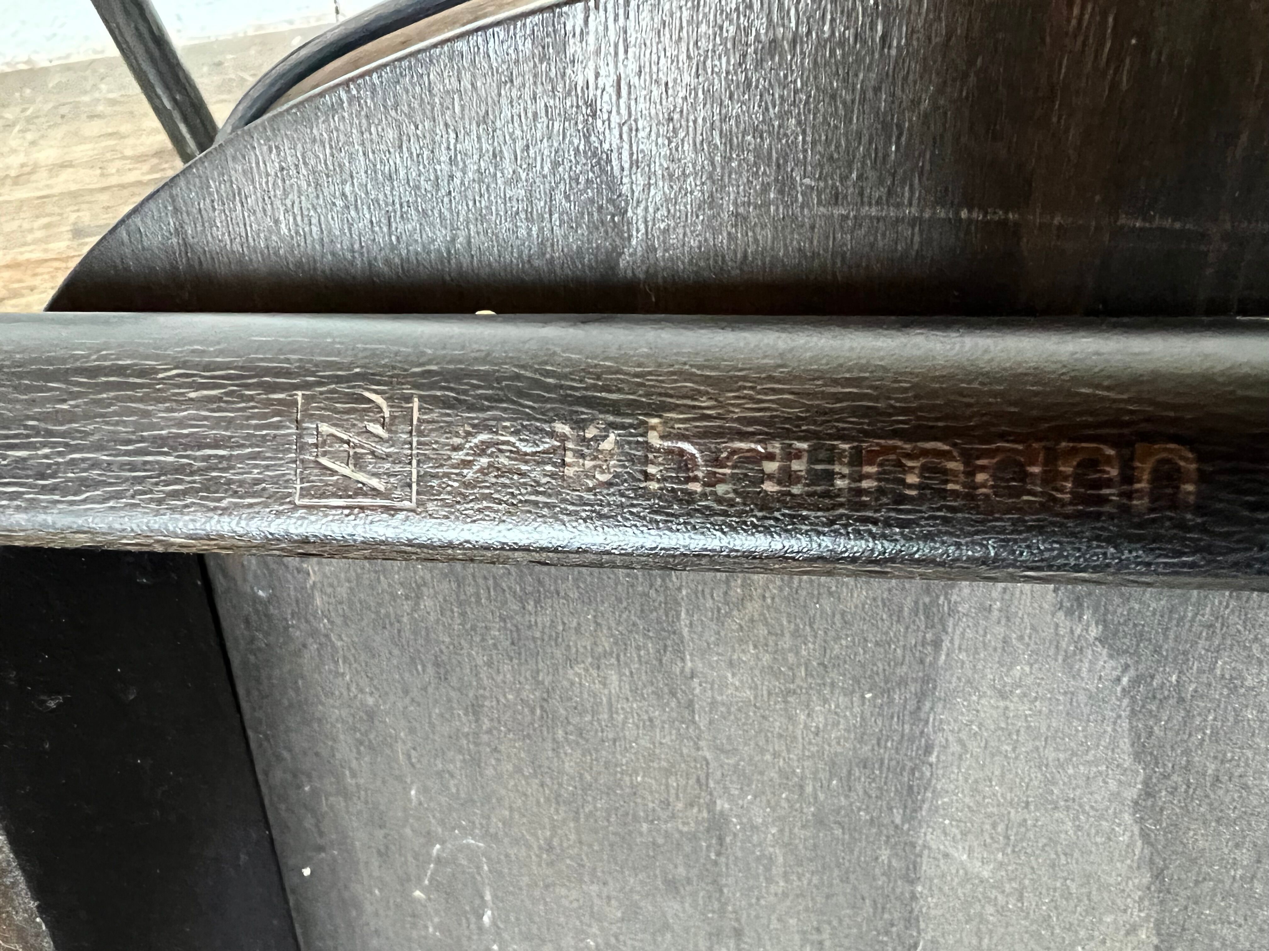 Rare series of 4 armchairs Baumann 1970 80 black original