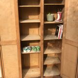 Parisian cabinet with double doors in raw wood