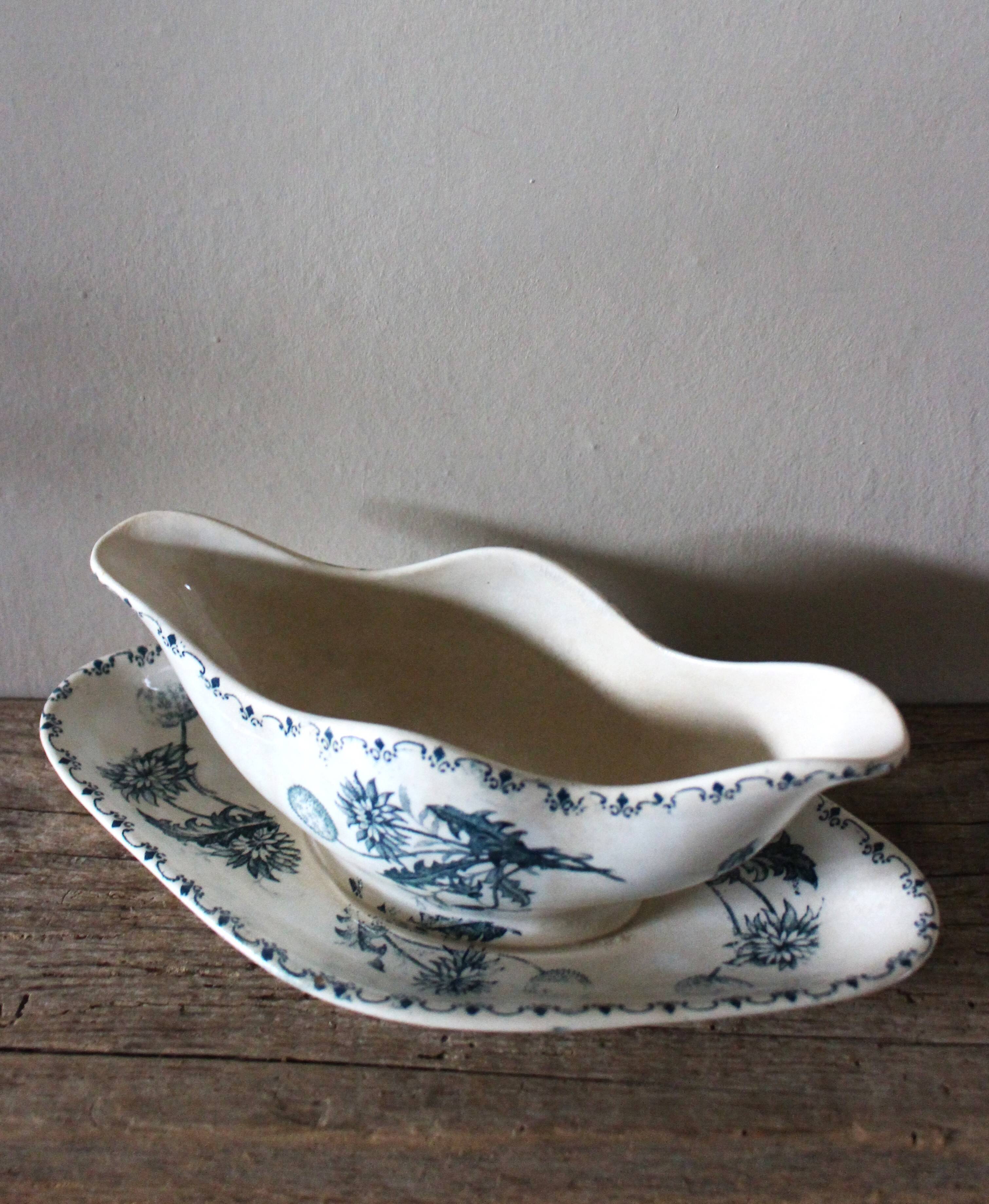 Sauceboat Terre de Fer Clairefontaine Blue Dandelion
