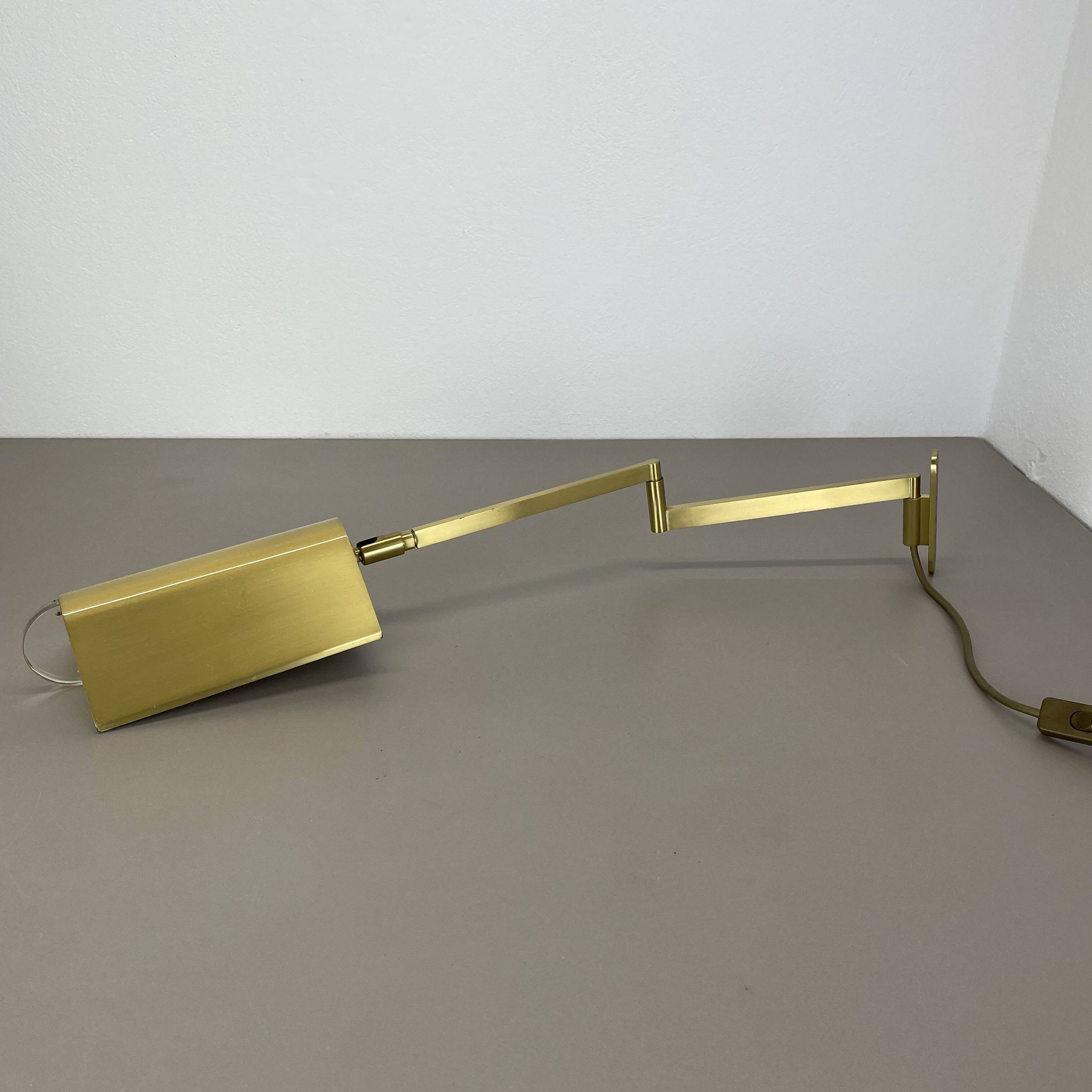 Large 77cm  omi swing arm brass acryl glass wall light italy 1970s