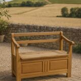 Bench, solid raw oak trunk
