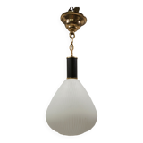 Mid century suspension, brass, zebra glass