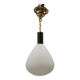 Suspension mid century, laiton, verre zebré