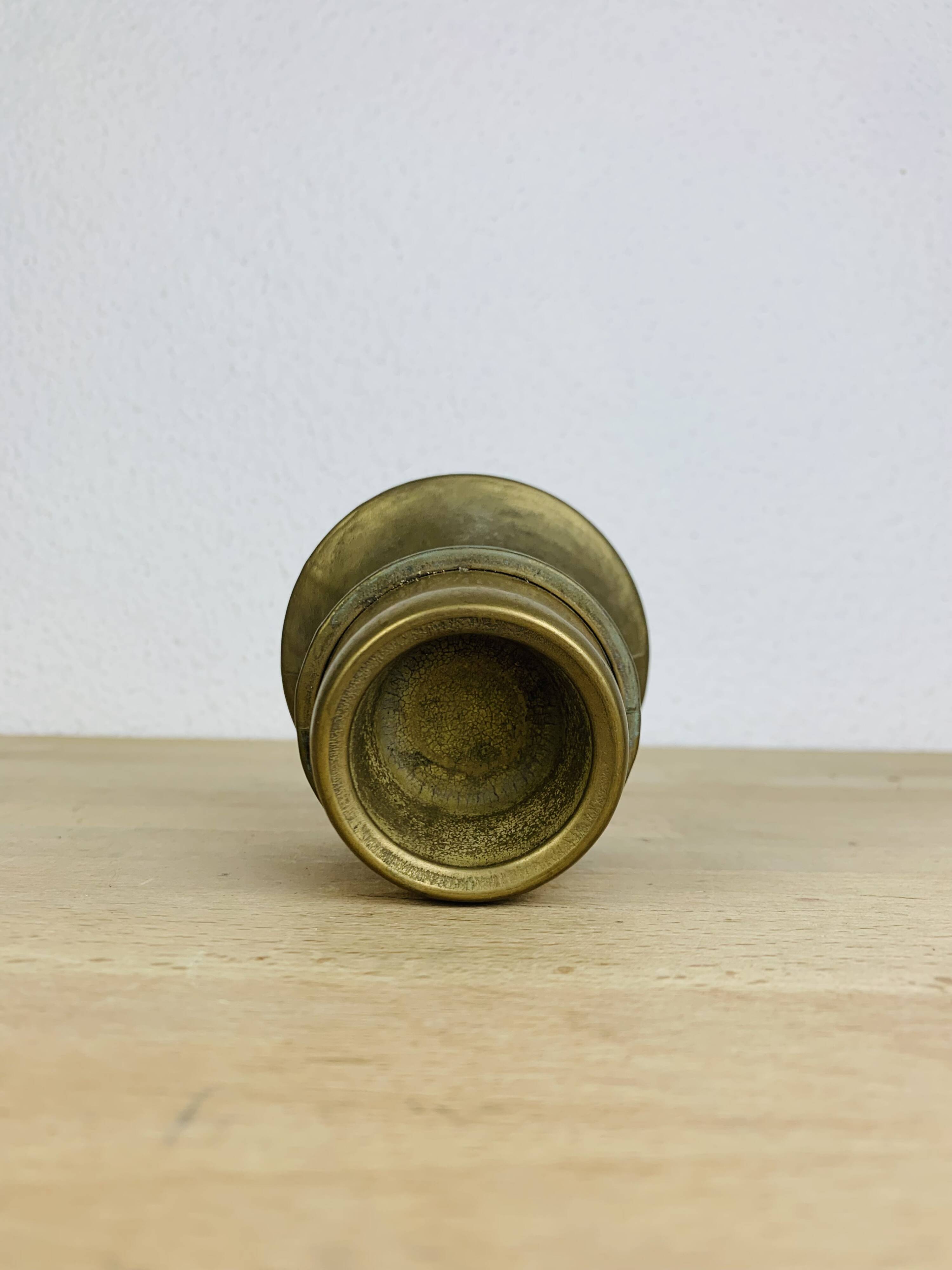 Scandinavian style gold-plated brass candle holder, vintage