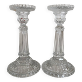 Bougeoirs colonnes en verre moulé made in France