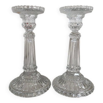 Bougeoirs colonnes en verre moulé made in France