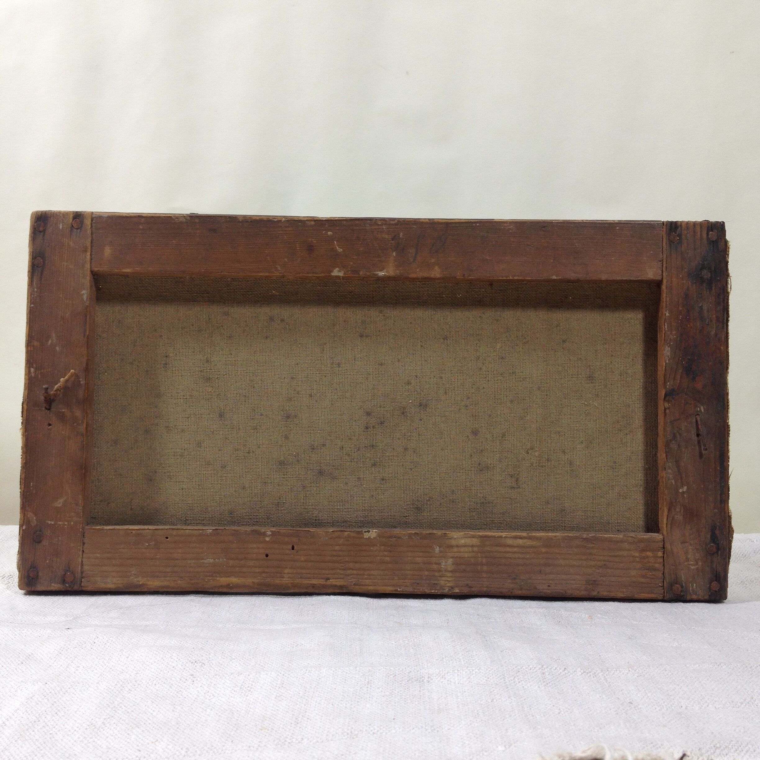 Old painting signed cut flowers 1917