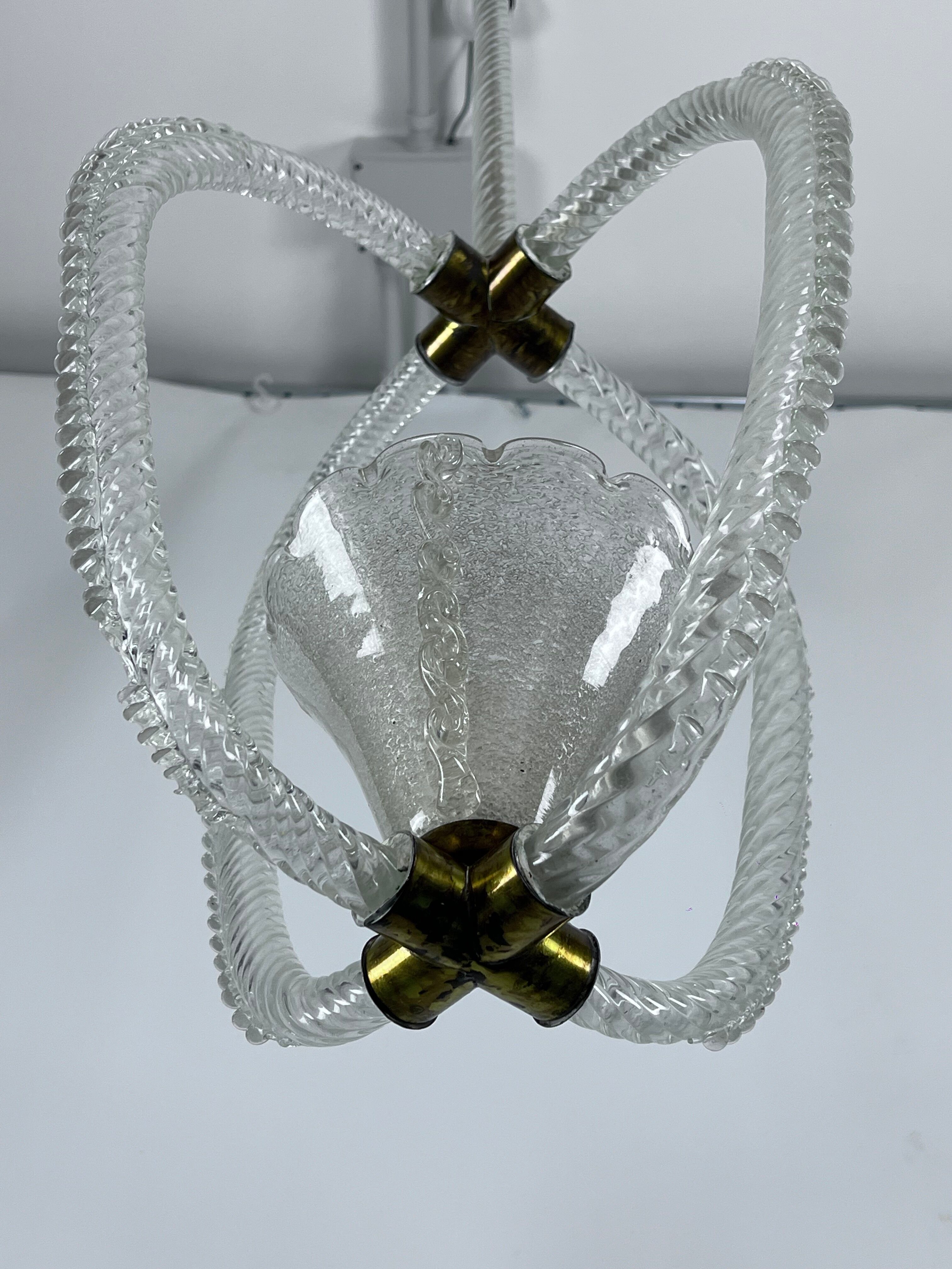 Ercole Barovier Murano glass pendant lamp Italy 1930s
