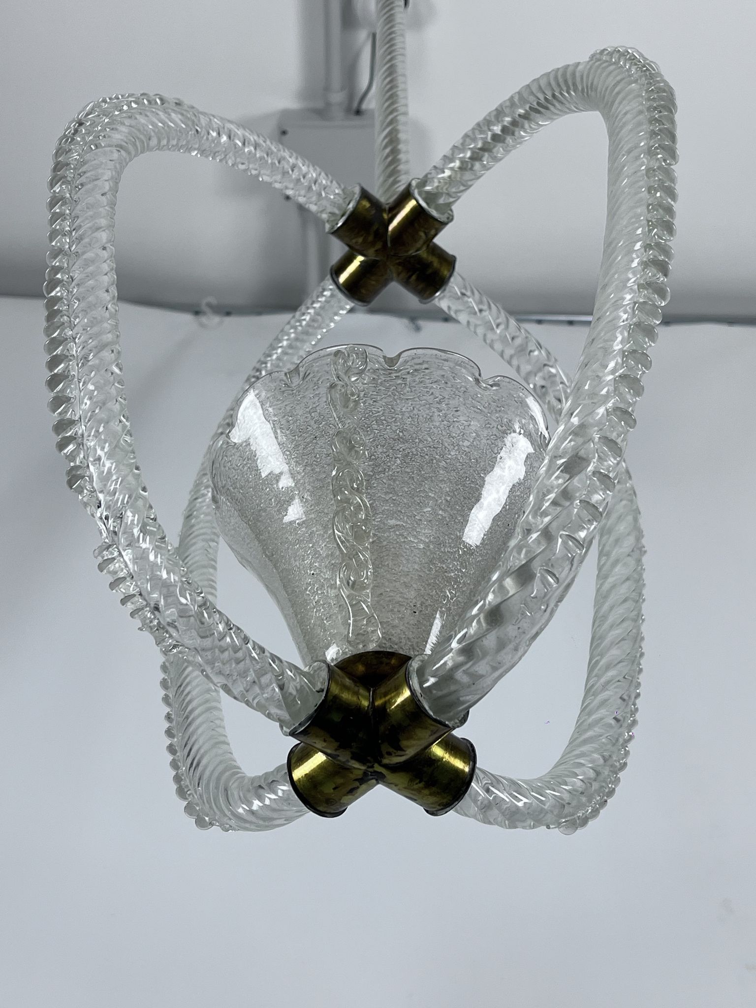 Ercole Barovier Murano glass pendant lamp Italy 1930s