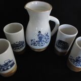 Orangeade or cider set, stoneware, Poterie de la Colombe