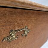 1970s, Scandinavian side table with drawer, solid oak wood, teak wood.