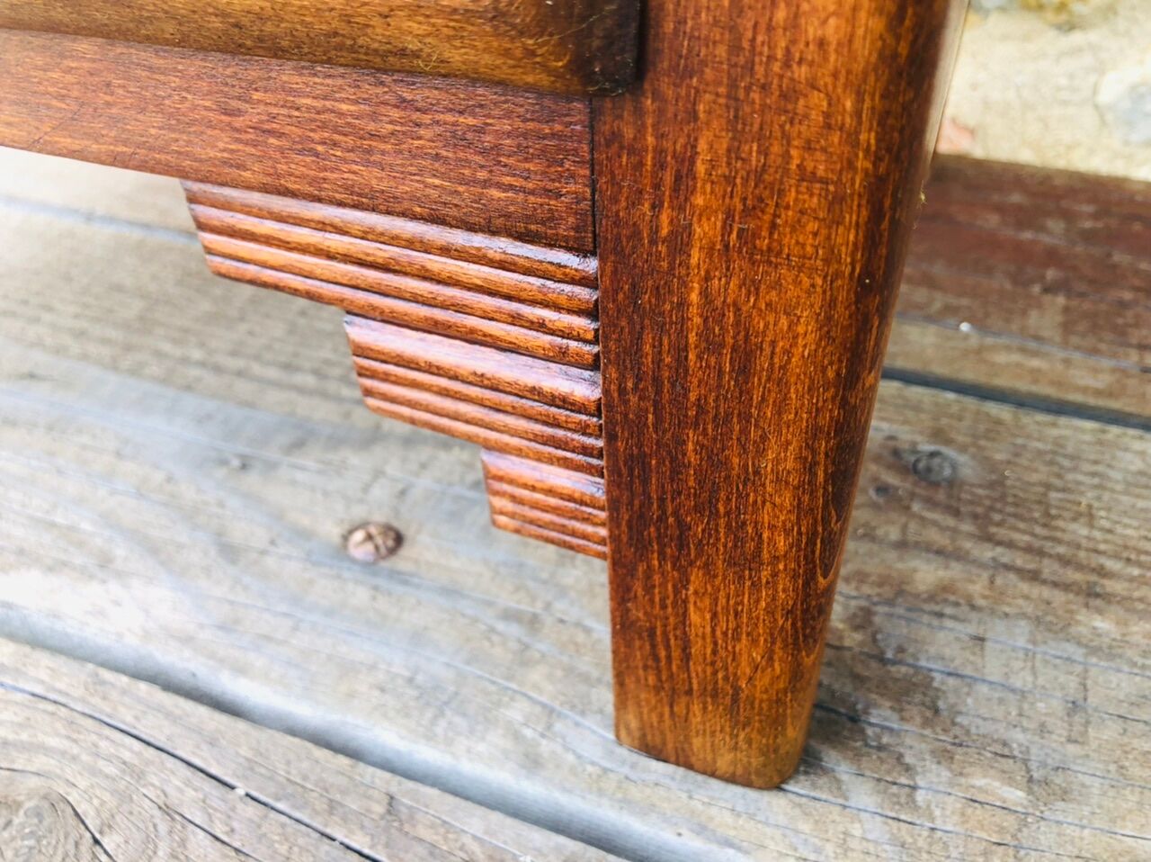 Art Deco bedside, 2 drawers in walnut Circa 40 /50