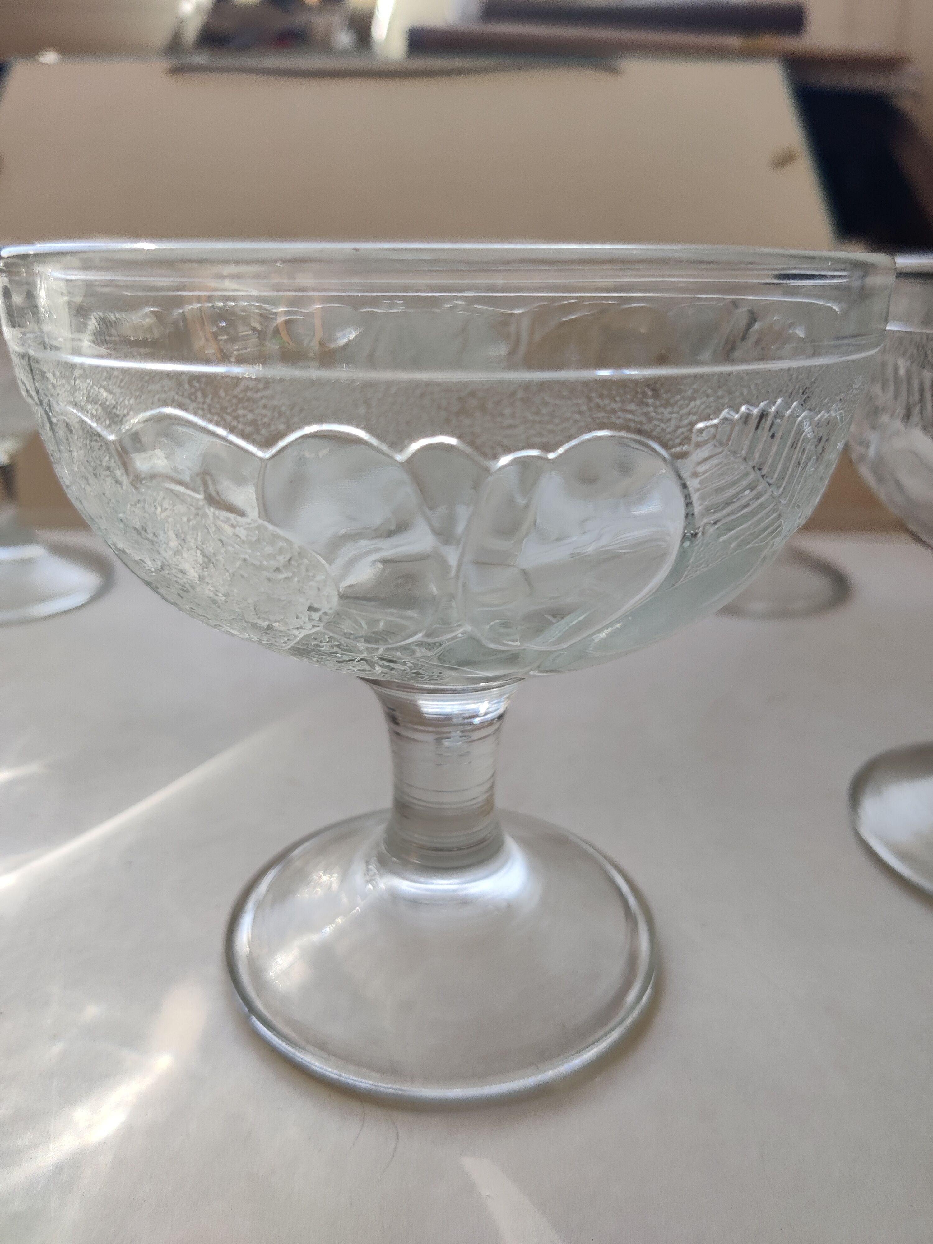 set of 6 thick glass ice cups decor vintage fruits