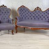 Set of Rococo Revival Walnut Parlor Set, 1890s