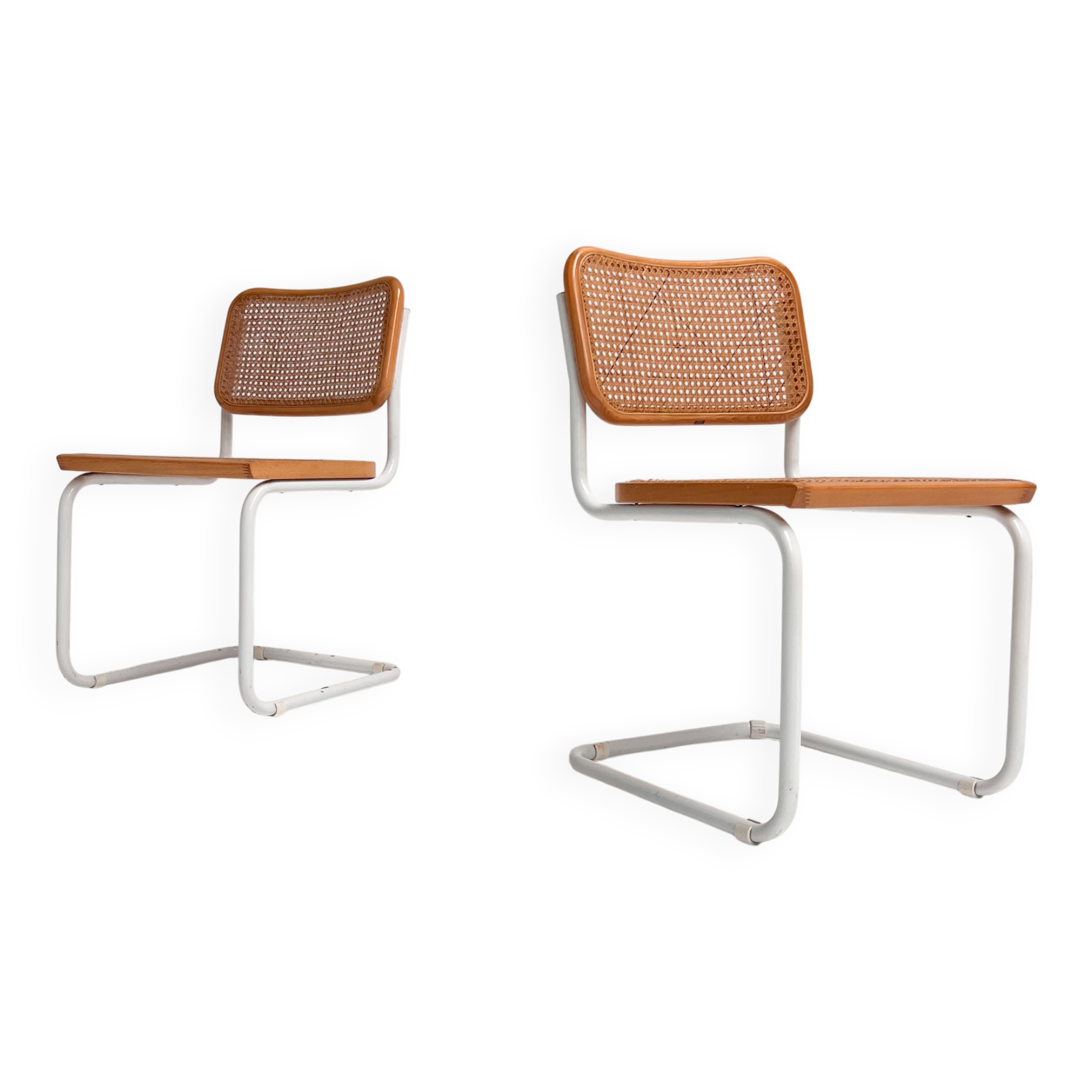 Ensemble de 2 chaises en cannage, Italie années 1970