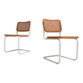Ensemble de 2 chaises en cannage, Italie années 1970