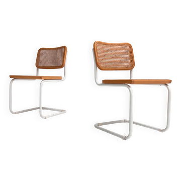 Set of 2 cane chairs, Italy 1970s