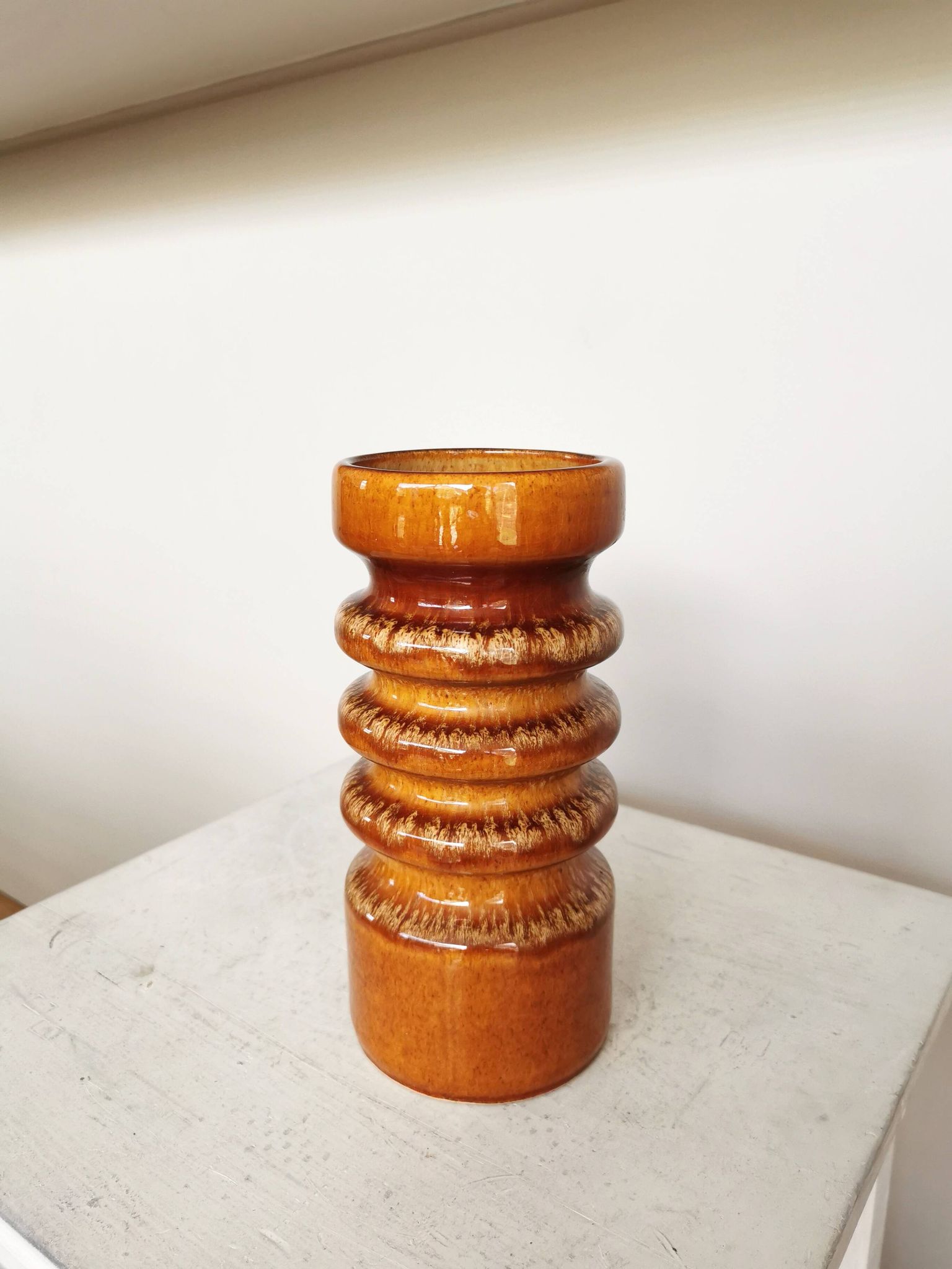 Vase vintage en céramique : poterie ouest-allemande des années 1970