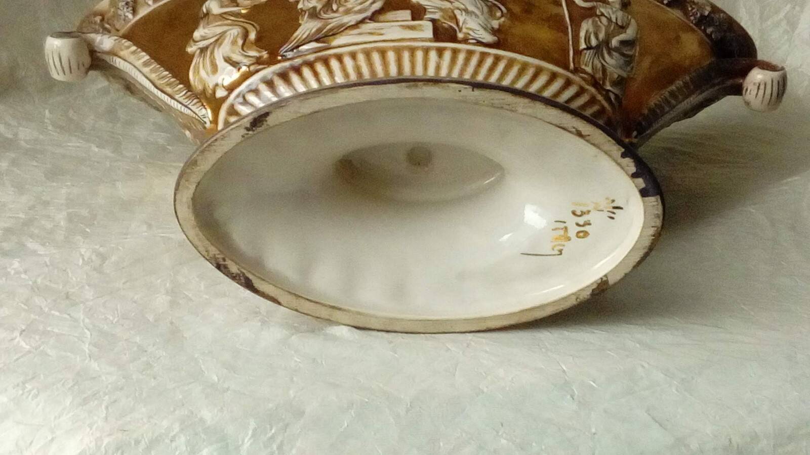 Capodimonte italian earthenware planter with antique decoration