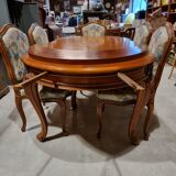 Cherry wood table and chairs set