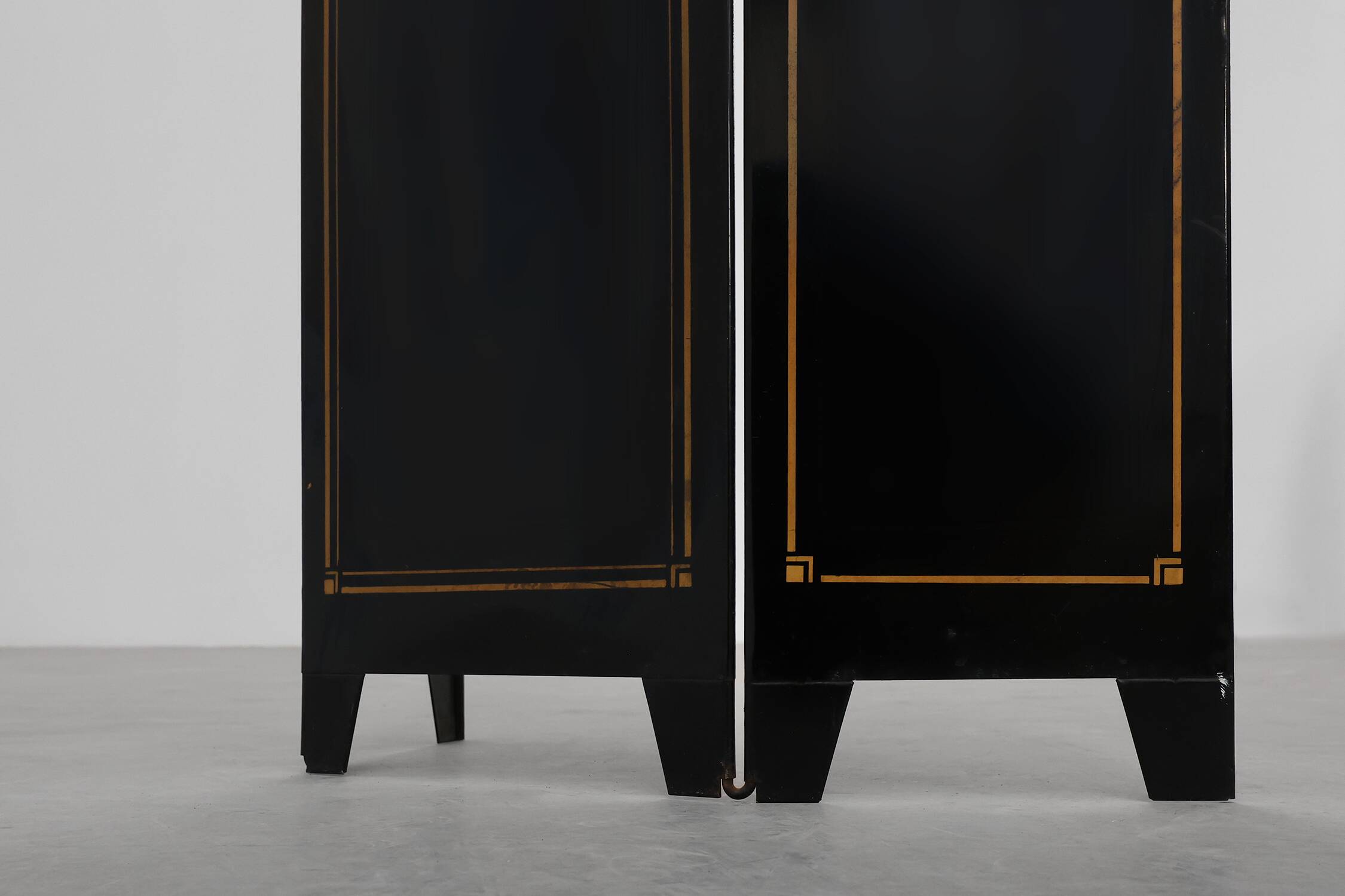 French black and gold Art Deco Fireplace Screen, 1930s