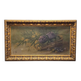 Antique Oil Painting Flower Still Life ML.B. early 1900s