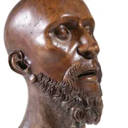 Life-size carved wooden man's head – Southern Europe, circa 1700