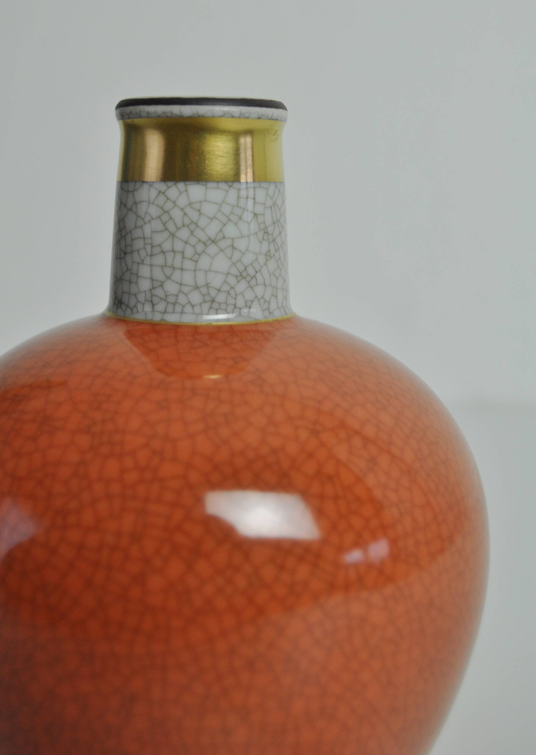 Crackle glaze porcelain vase by Royal Copenhagen, Denmark 1950s