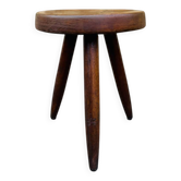Tabouret « Berger » vintage, haut, en frêne, Charlotte Perriand, 1950s