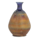 Small modern mid-century Scandinavian collection vase in blue and brown stoneware by Gunnar Borg.