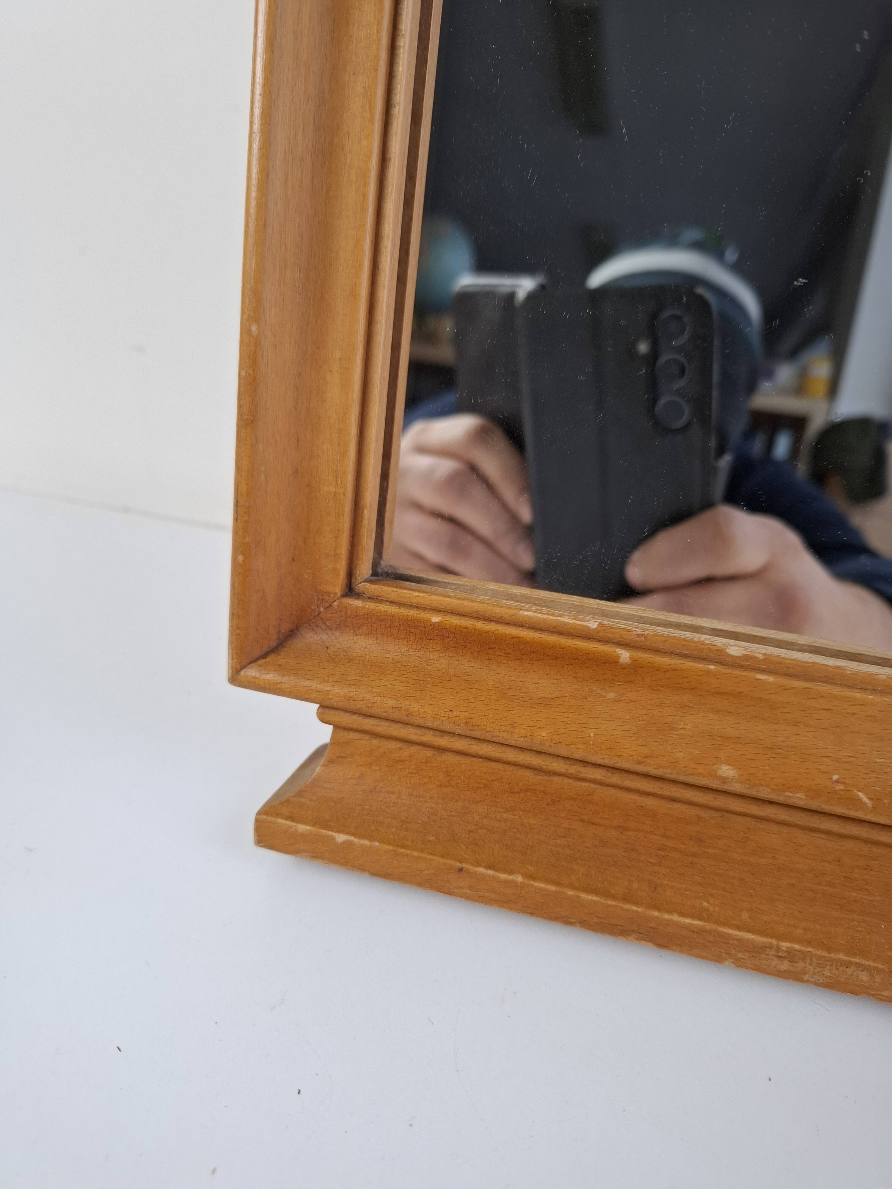 Mid-Century Walnut Mirror from 1960s Czechoslovakia, Organic Curved Frame