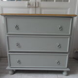 Chest of drawers 3 drawers green of gray, wooden top