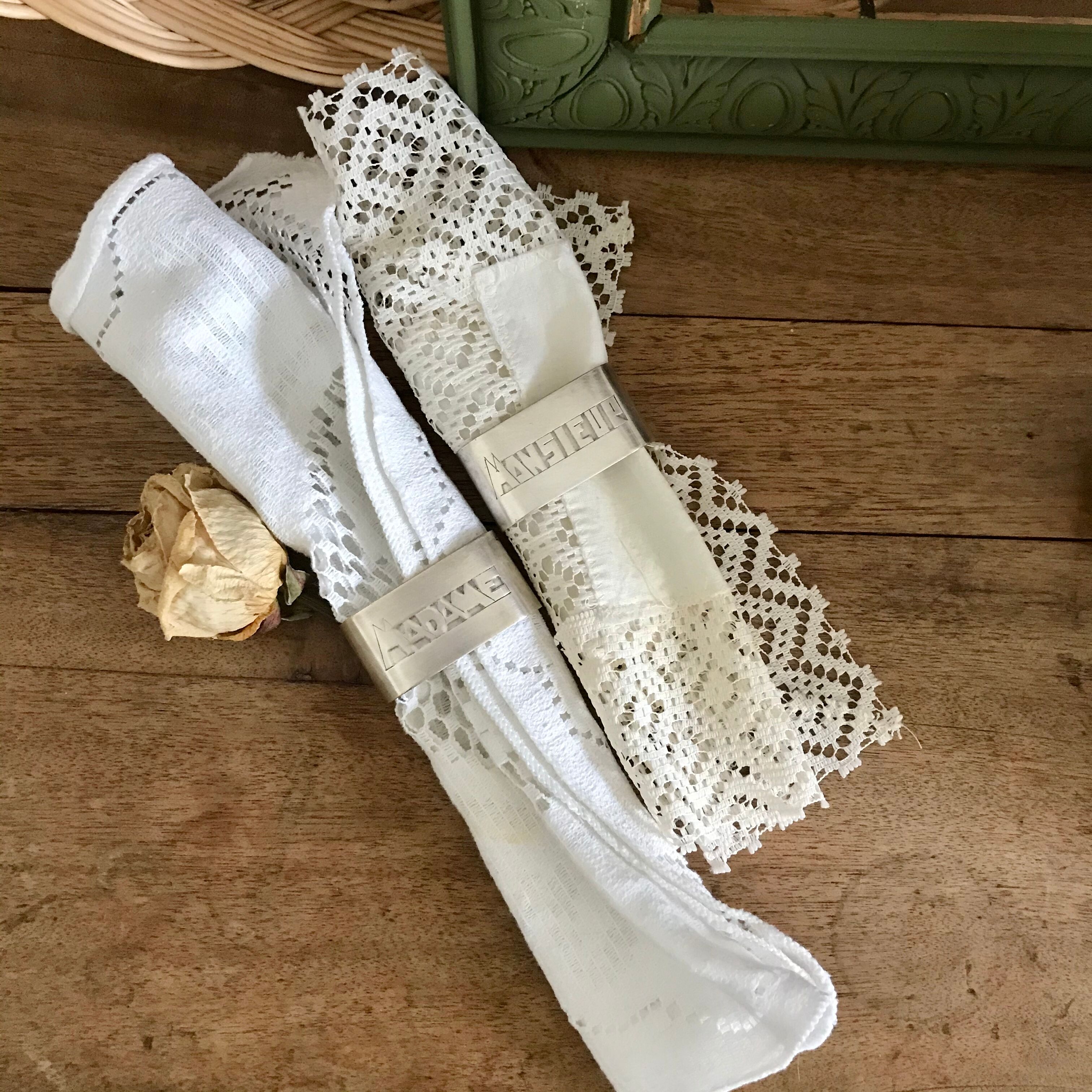 Silver metal towel rings