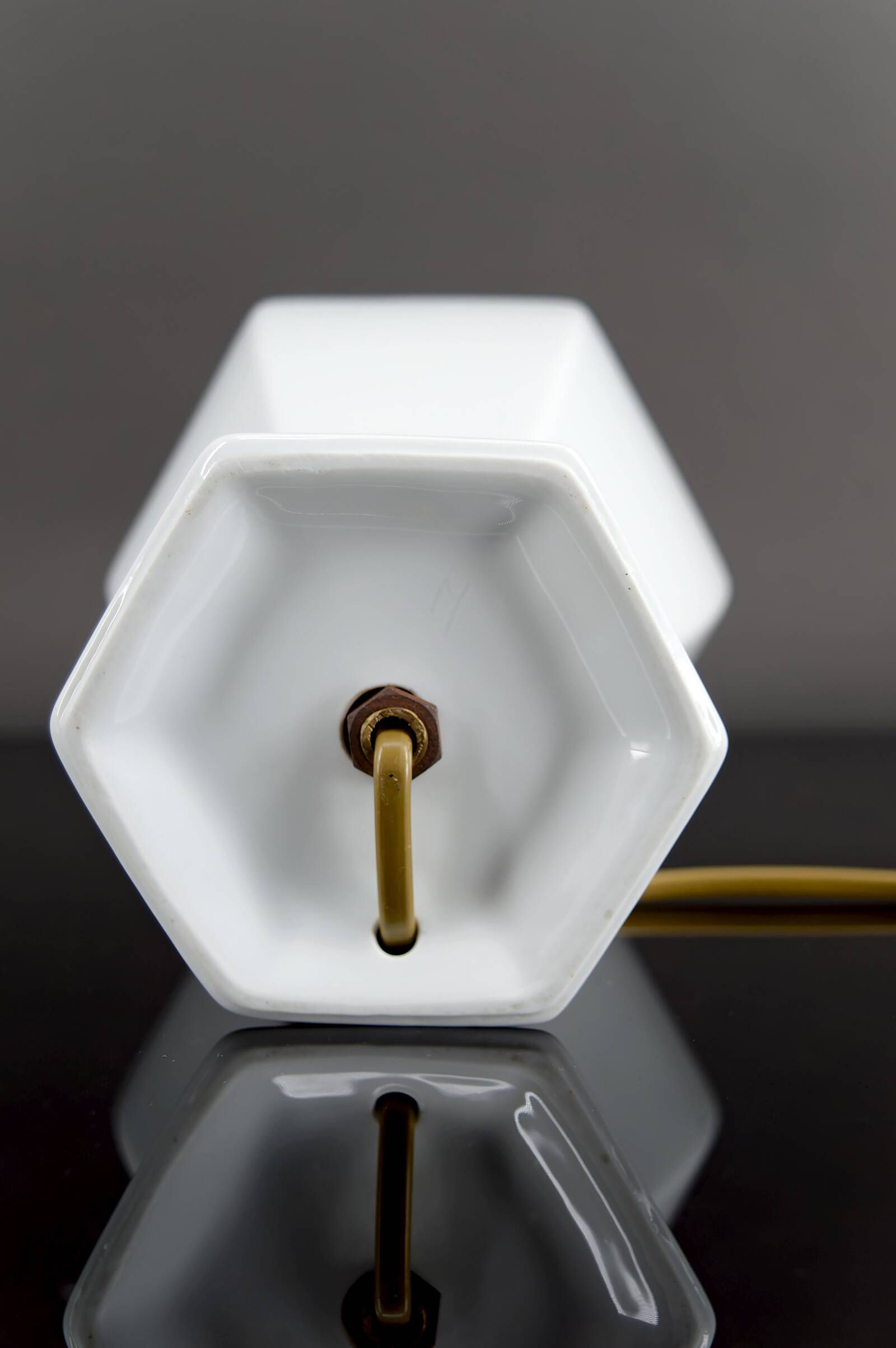 White porcelain lamp, France, circa 1950-1960