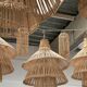 Suspension ou luminaire en rotin en forme de lanterne asiatique