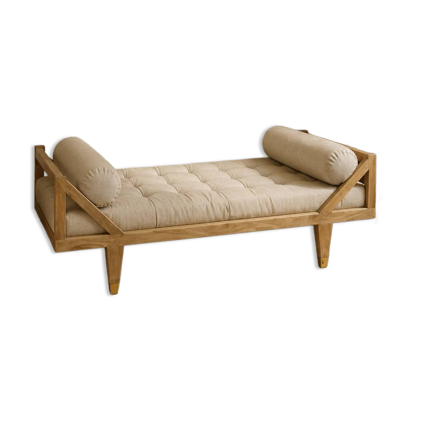Banquette lit d’appoint bois et tissu
