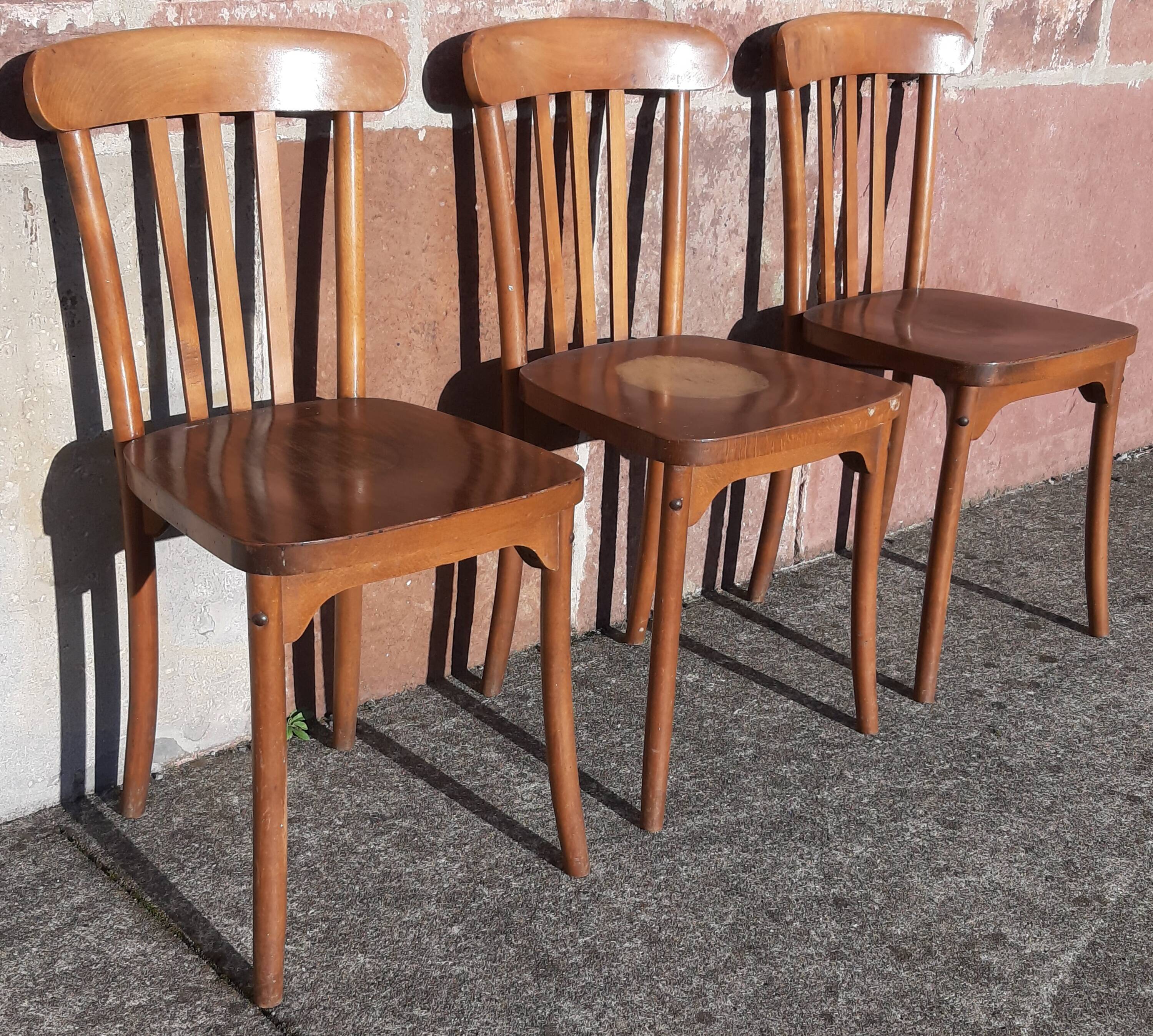 Chaises bistrot Luterma (système Monobloc, lot de 3)
