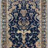 Tapis d'orient iran kashan - fait main : 1, 42 x 2.00 mètres en Laine et Soie