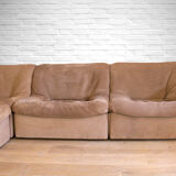 Mid-century de Sede DS-46 bull neck leather modular sofa