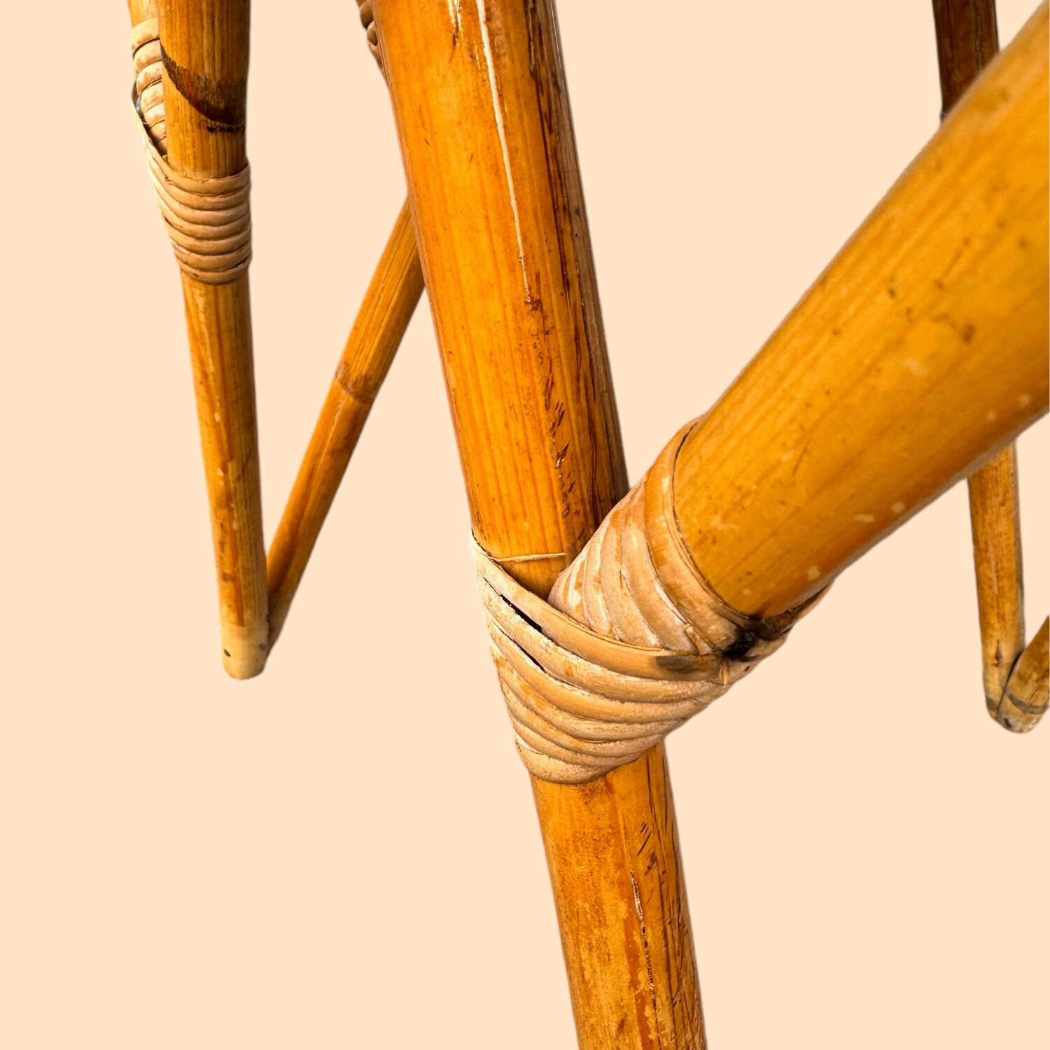 Janine Abraham Rattan Tripod Coffee Table