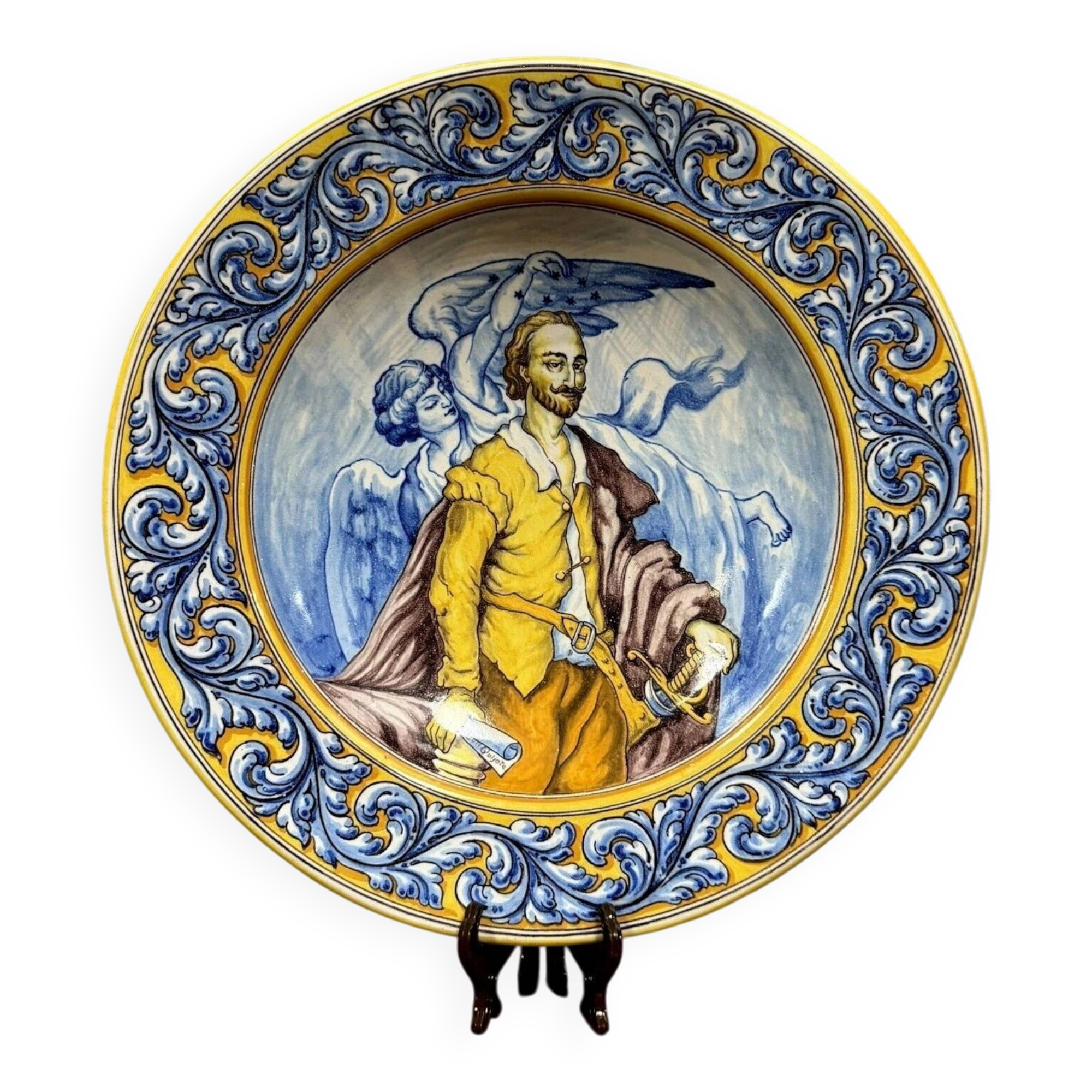 Talavera earthenware, Spain: large dish decorated with a mythological scene