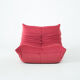 Togo set of chair and pouf in raspberry velvet