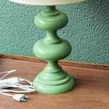 Vintage 70s lamp, turned wooden base