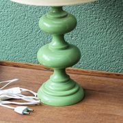 Vintage 70s lamp, turned wooden base